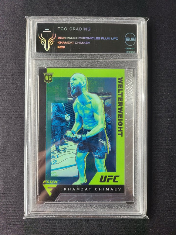 2021 UFC Panini Chronicles - Khamzat Chimaev - Flux - TCG 9.5 Gem Mint - Rookie RC
