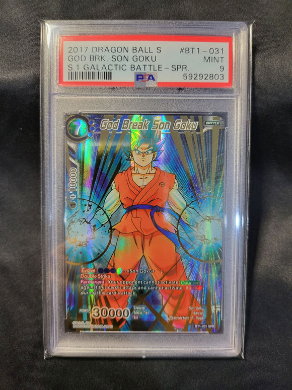 God Break Son Goku - 2017 Galactic Battle - SPR - PSA 9 Mint