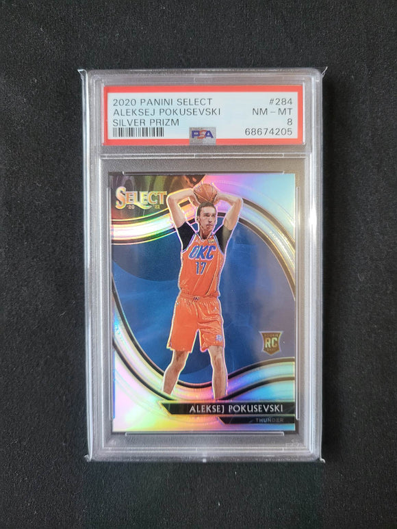 2020 Panini Select - Aleksej Pokusevski - Silver Prizm - Courtside - PSA 8